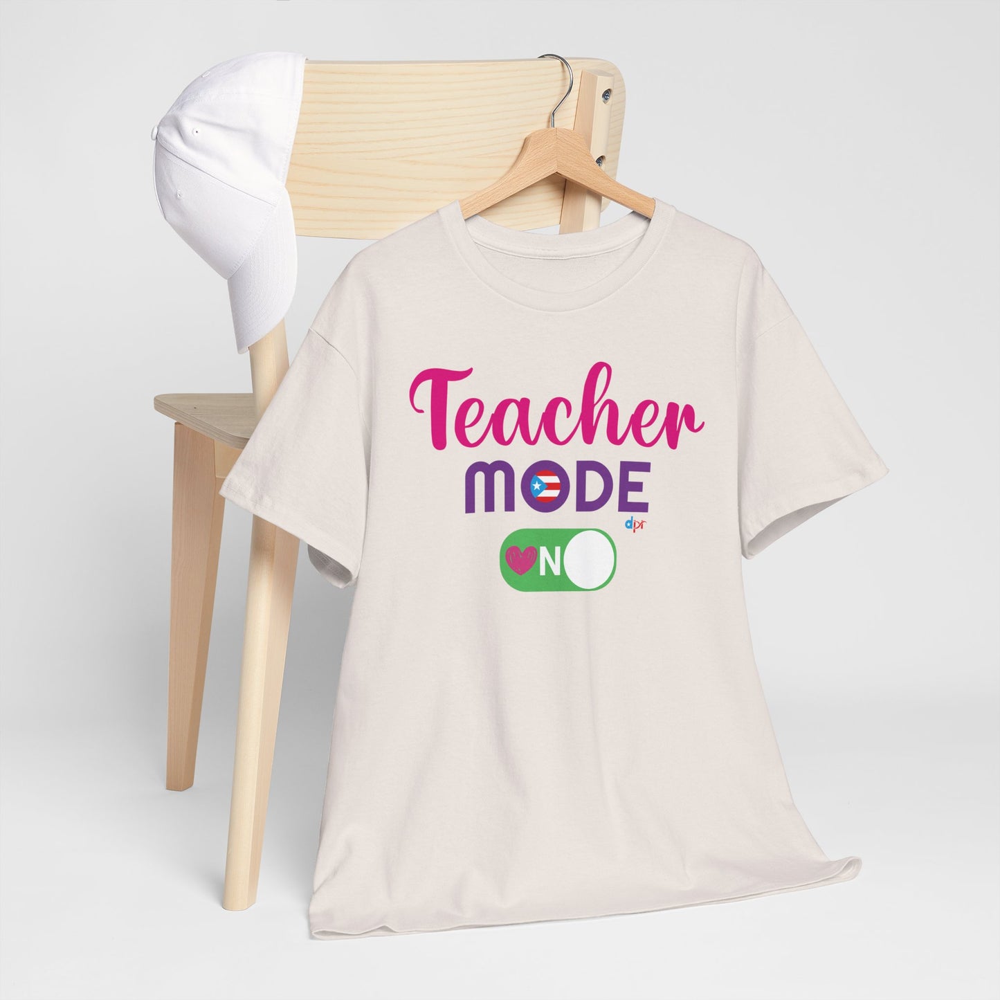 Teacher Mode ON - Back to School Boricua Teacher Heavy Cotton Tee