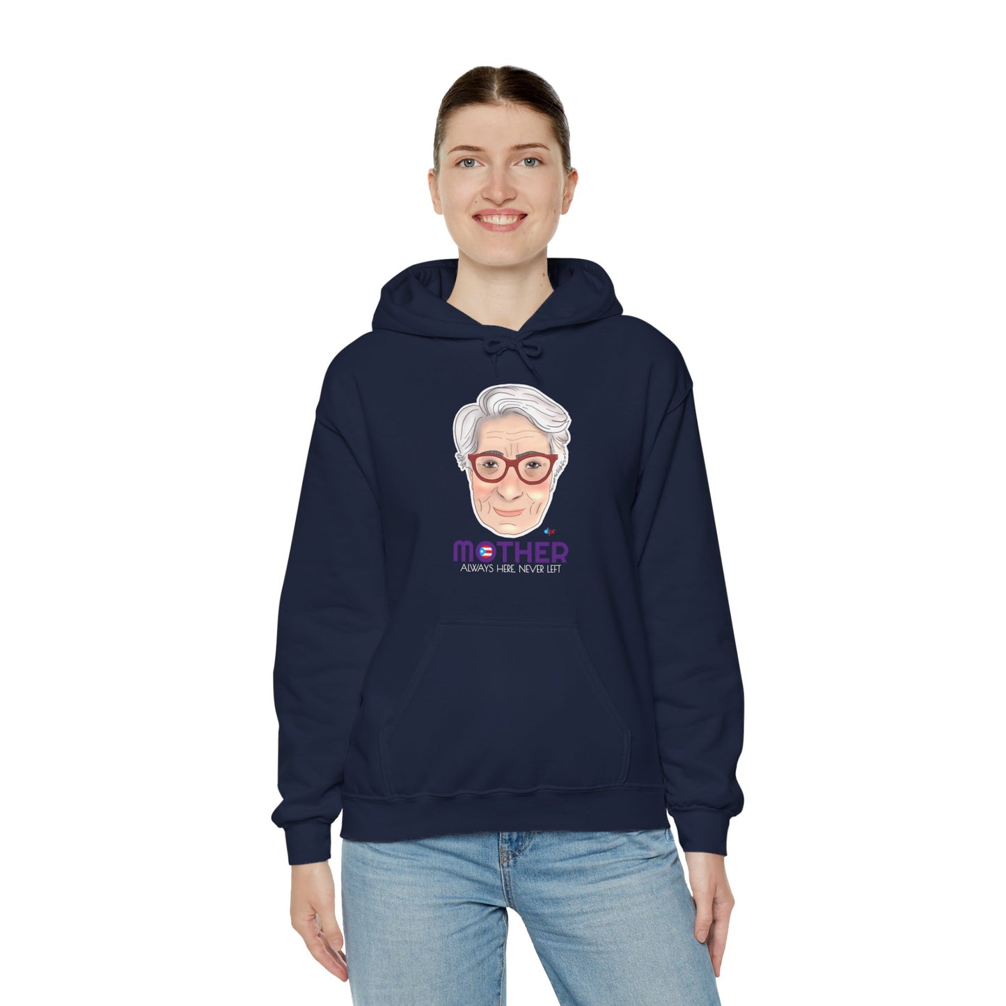 Mamá Boricua Always Here Never Left Unisex Heavy Blend™ Boricua-Style Hoodies