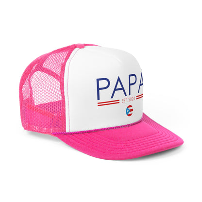 Papá Established 2024 Puerto Rican Pride Trucker Caps FREE SHIPPING