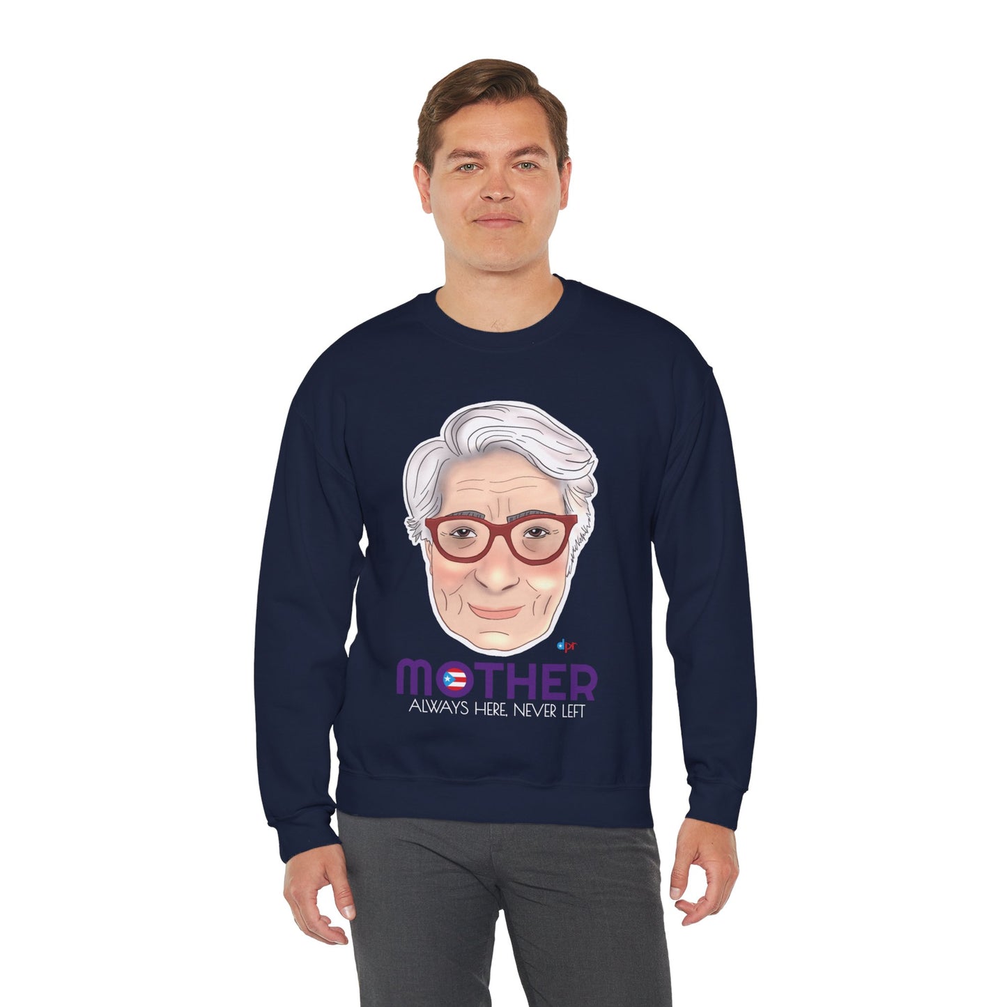 Mamá Boricua Always Here Never Left Heavy Blend™ Crewneck Sweatshirt