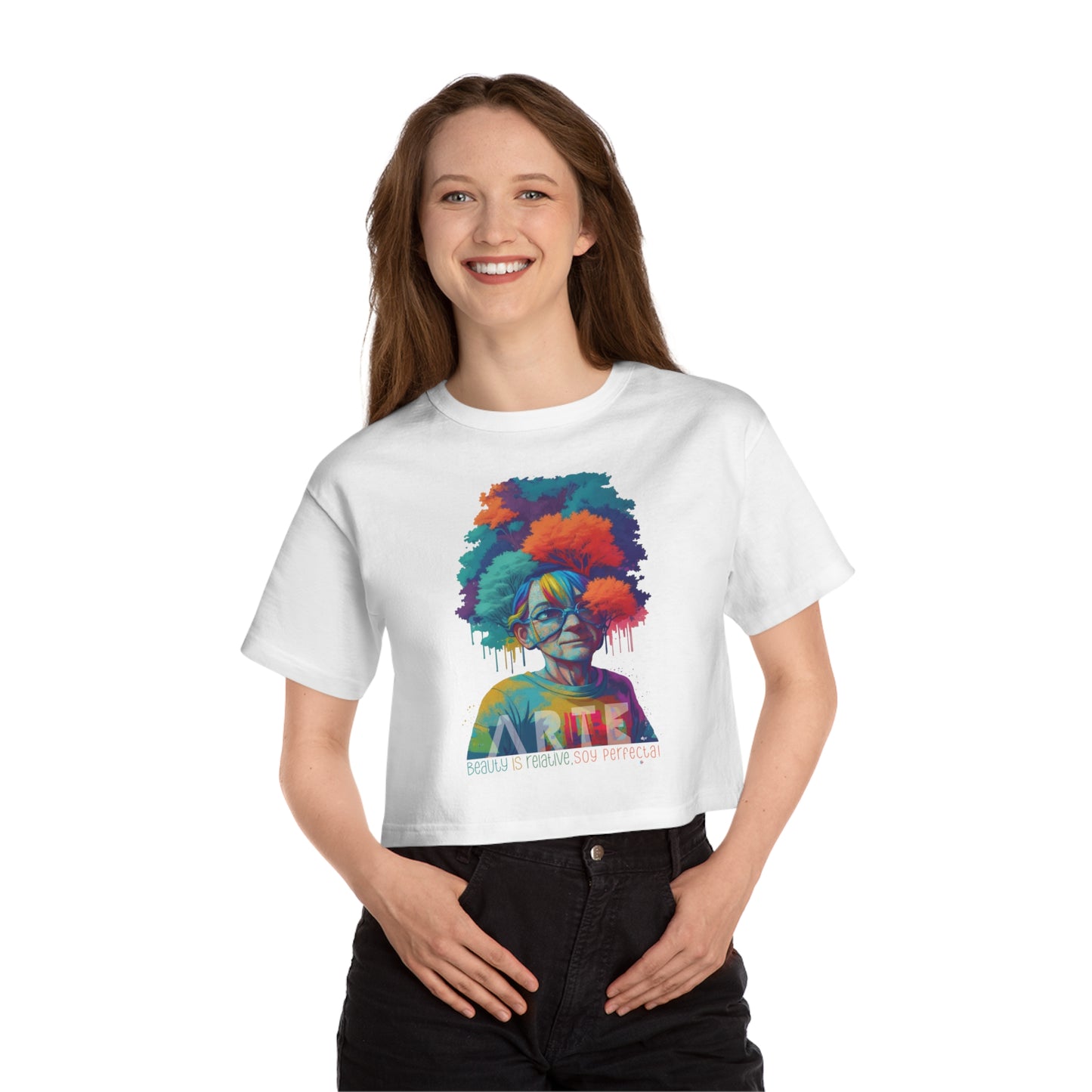 Soy Perfecta Borica Boricua  Flowy Cropped Tee