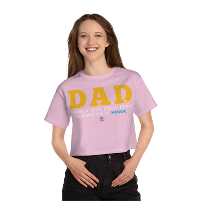DAD Mi Héroe Yellow Women's Flowy Cropped Tee