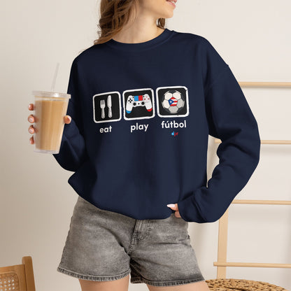 Eat Play Soccer Puerto Rican Flag Heavy Blend™ Crewneck Sweatshirt