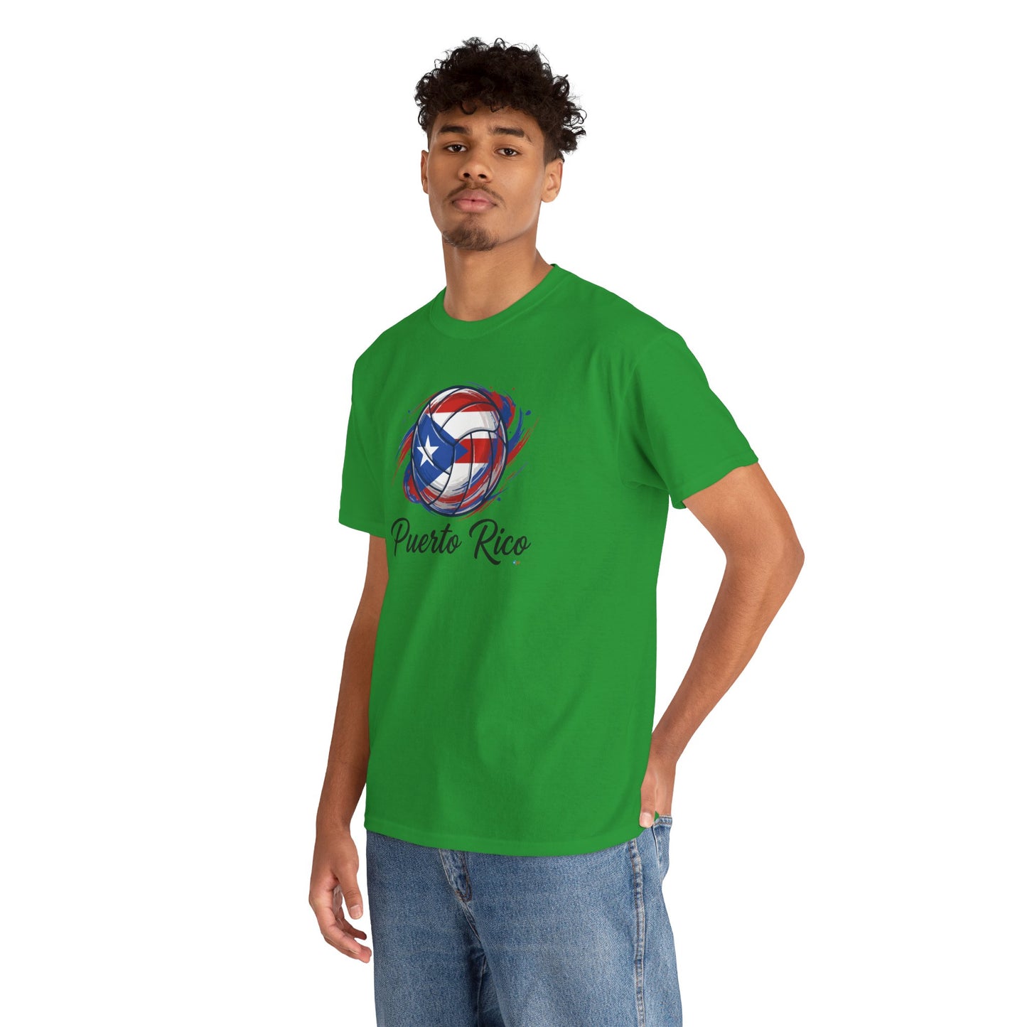 Puerto Rico Volleyball Flag | Unisex Heavy Cotton T-Shirt