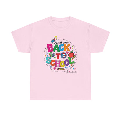 Welcome Back to School Boricua Teacher Heavy Cotton Tee