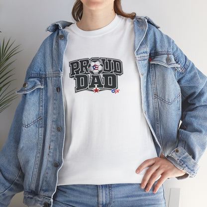 Proud Dad Soccer Boricua Unisex Heavy Cotton Tee