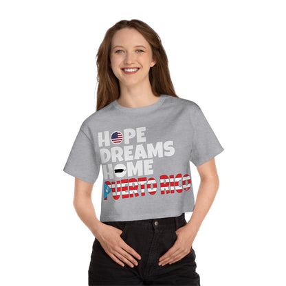 HOPE DREAMS HOME BANDERA Puerto Rico Flowy Cropped Tee