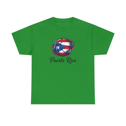 Puerto Rico Basketball Flag 2 | Unisex Heavy Cotton T-Shirt