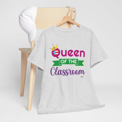 Queen of the Classroom - Back to School Boricua Teacher Heavy Cotton Tee
