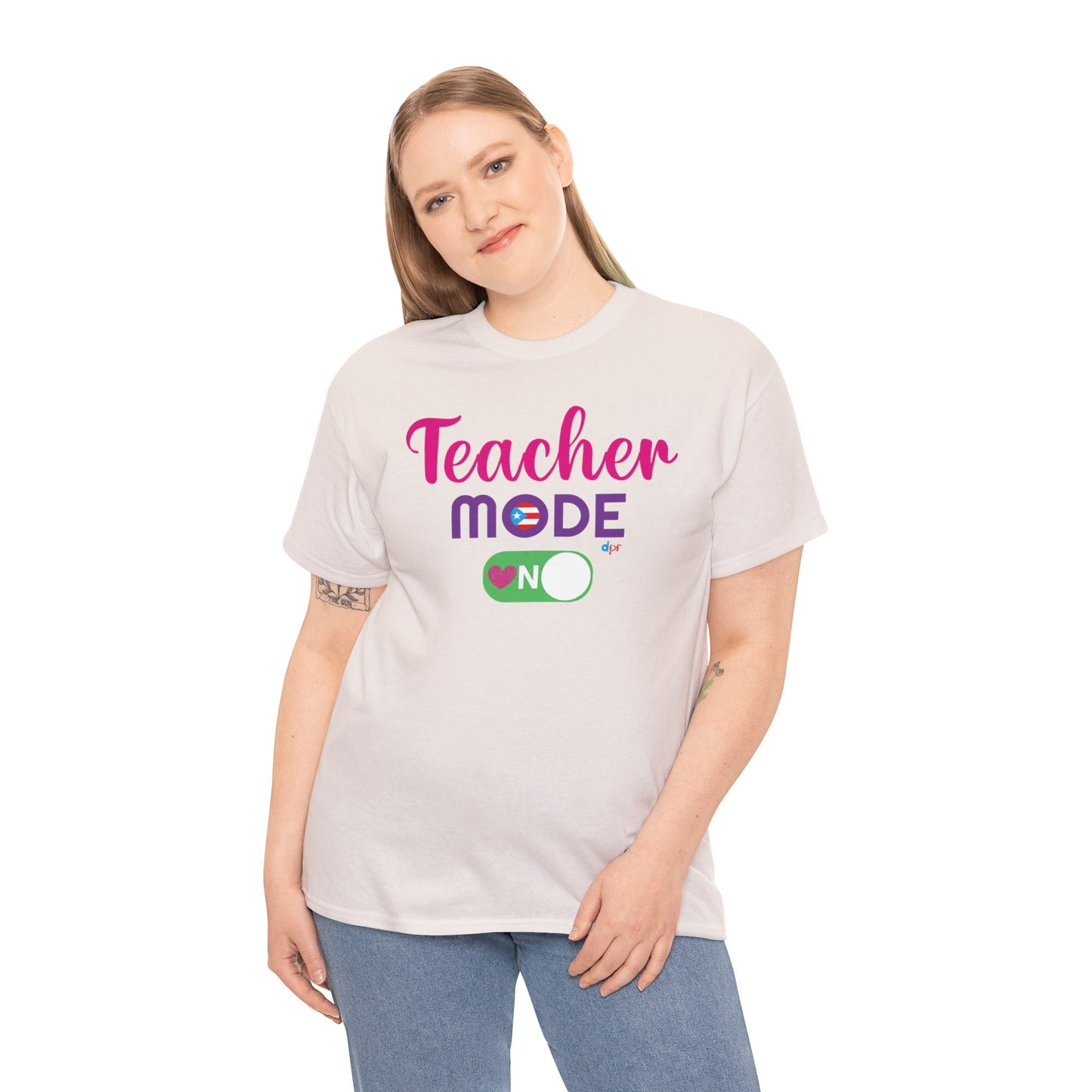Teacher Mode ON - Back to School Boricua Teacher Heavy Cotton Tee