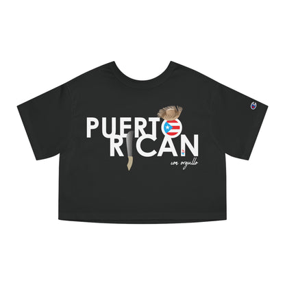 Puerto Rican con orgullo 2 Flowy Cropped Tee