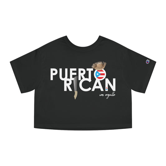 Puerto Rican con orgullo 2 Flowy Cropped Tee