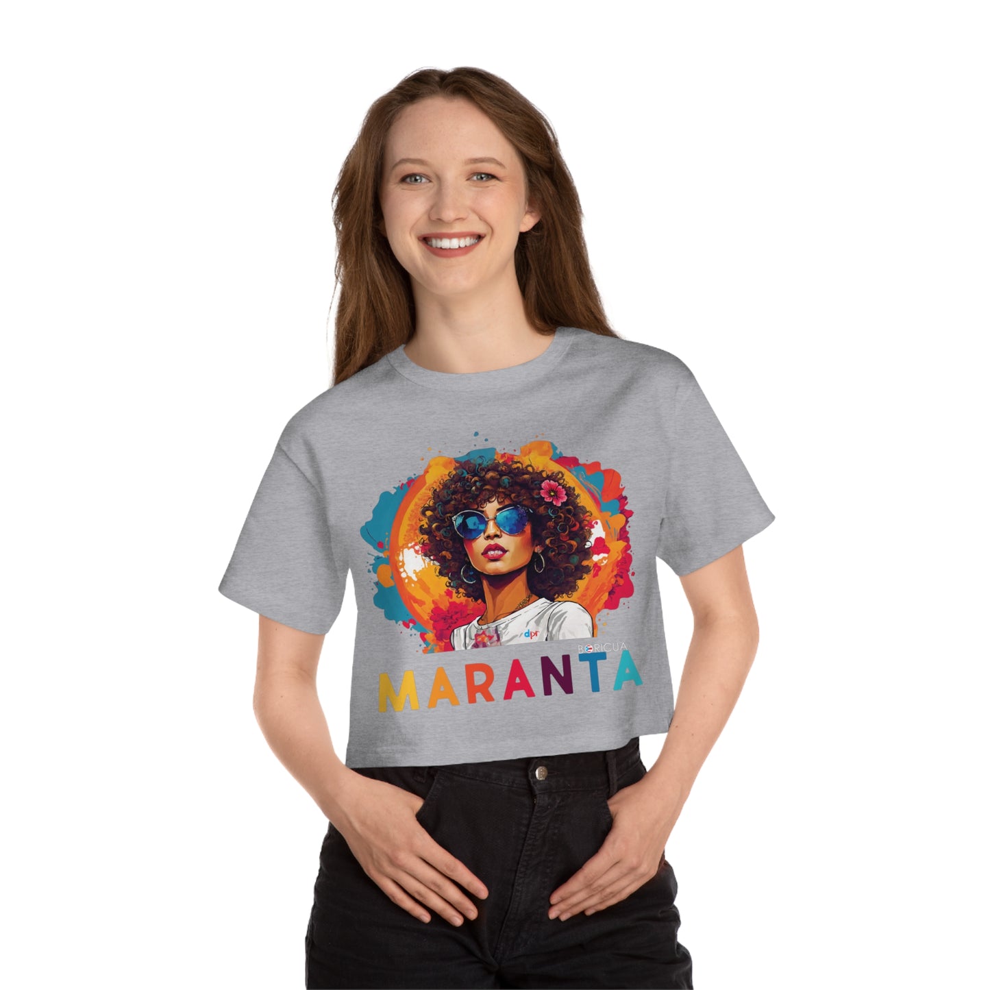 Maranta Boricua Girl Women's Flowy Cropped Tee