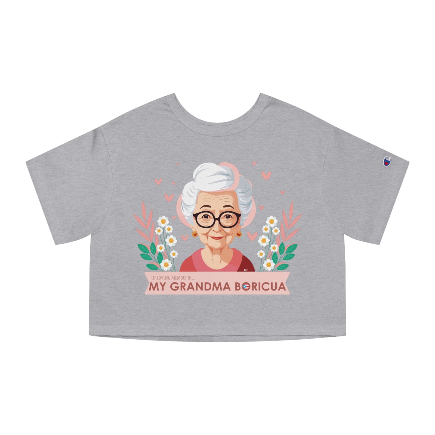 In Loving Memory of My Grandma Boricua Flowy Cropped Tee