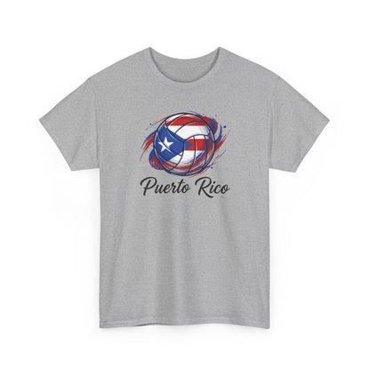 Puerto Rico Volleyball Flag | Unisex Heavy Cotton T-Shirt