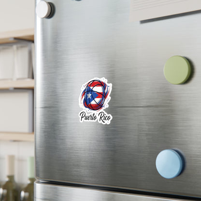 Puerto Rico Basketball Flag 2 Waterproof Kiss-Cut Vinyl Decal