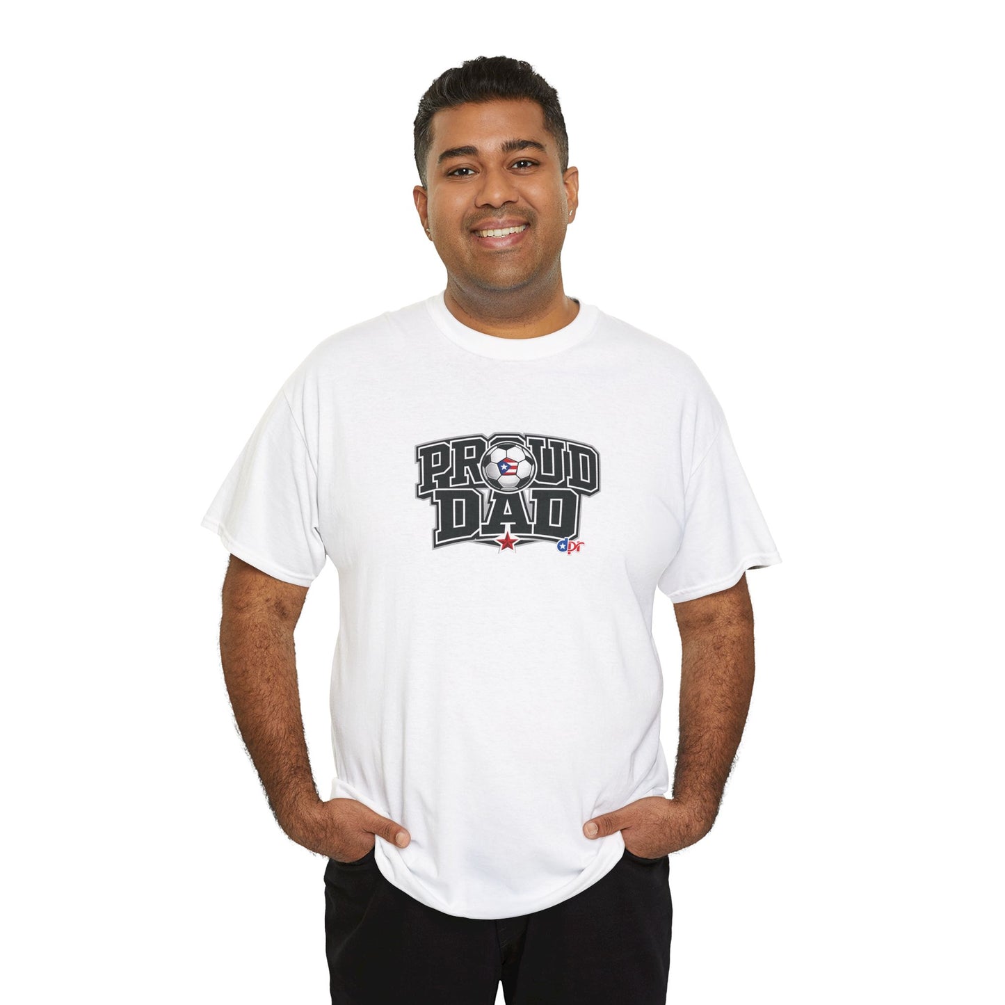 Proud Dad Soccer Boricua Unisex Heavy Cotton Tee