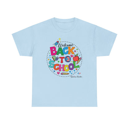 Welcome Back to School Boricua Teacher Heavy Cotton Tee