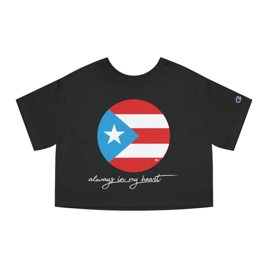 Puerto Rico Always in my Heart Women's Flowy Cropped Tee