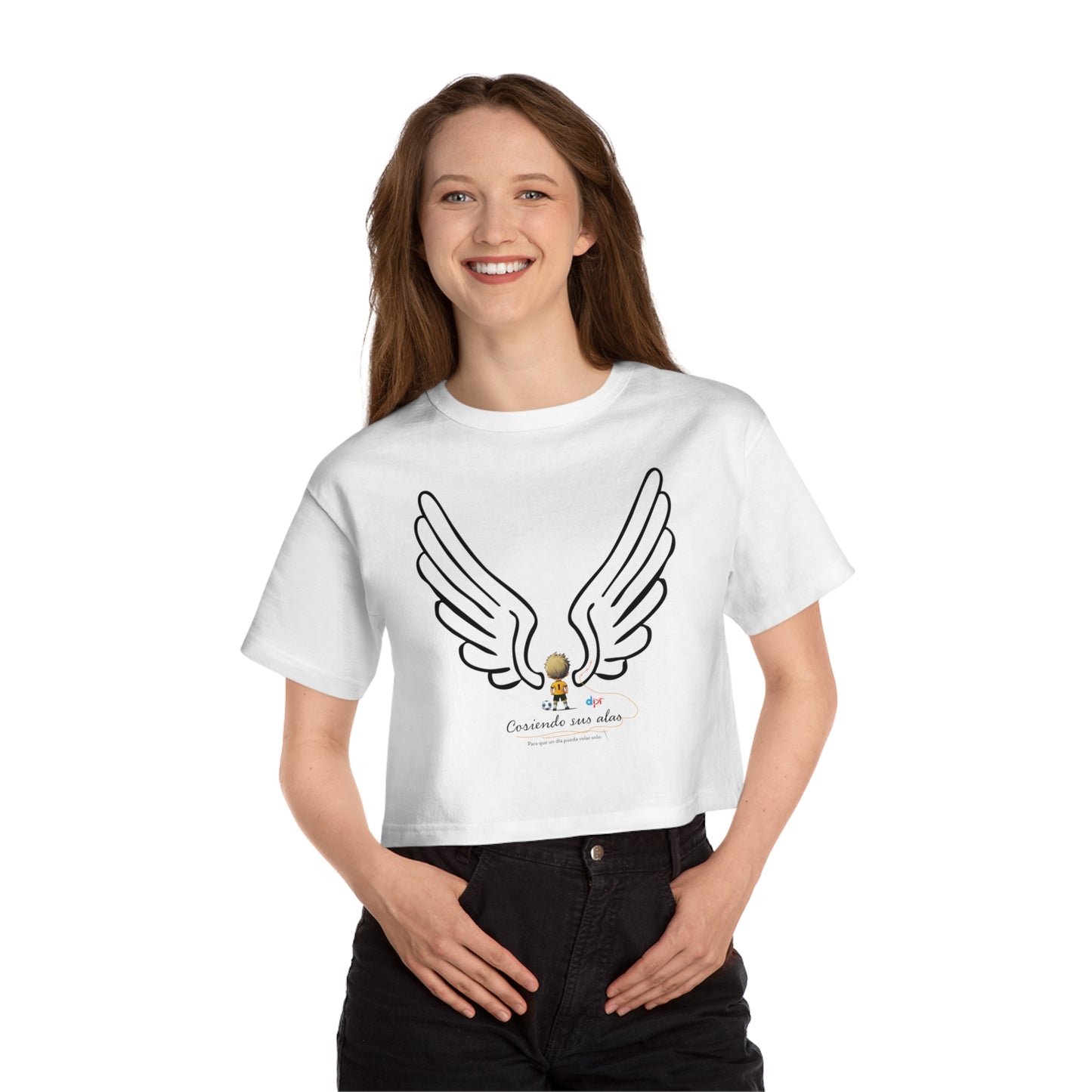 Cosiendo sus alas Soccer Player Flowy Cropped Tee