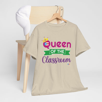 Queen of the Classroom - Back to School Boricua Teacher Heavy Cotton Tee