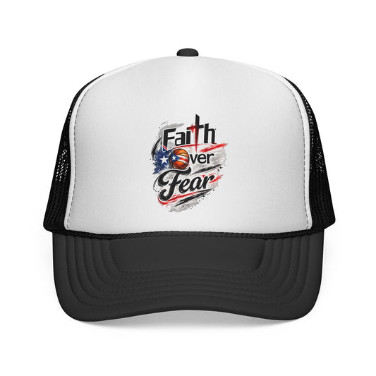 Faith Over Fear Christian Basketball | Puerto Rican Flag Trucker Caps FREE SHIPPING