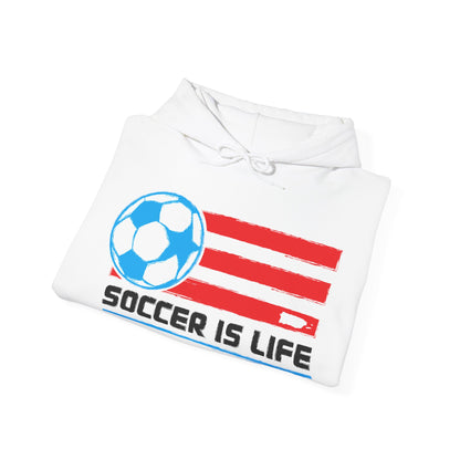 Soccer is life Puerto Rican Flag Unisex Heavy Blend™ Boricua-Style Hoodies