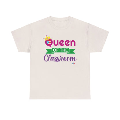 Queen of the Classroom - Back to School Boricua Teacher Heavy Cotton Tee