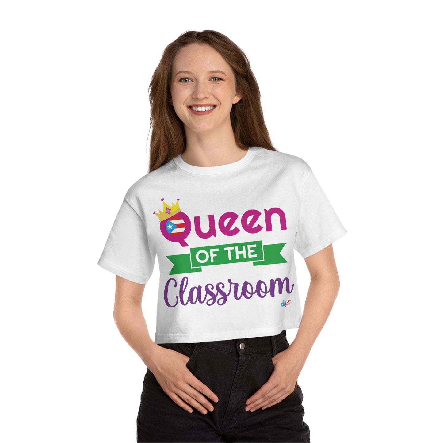 Queen of the Classroom - Back To School Boricua T Shirt Flowy Cropped Tee
