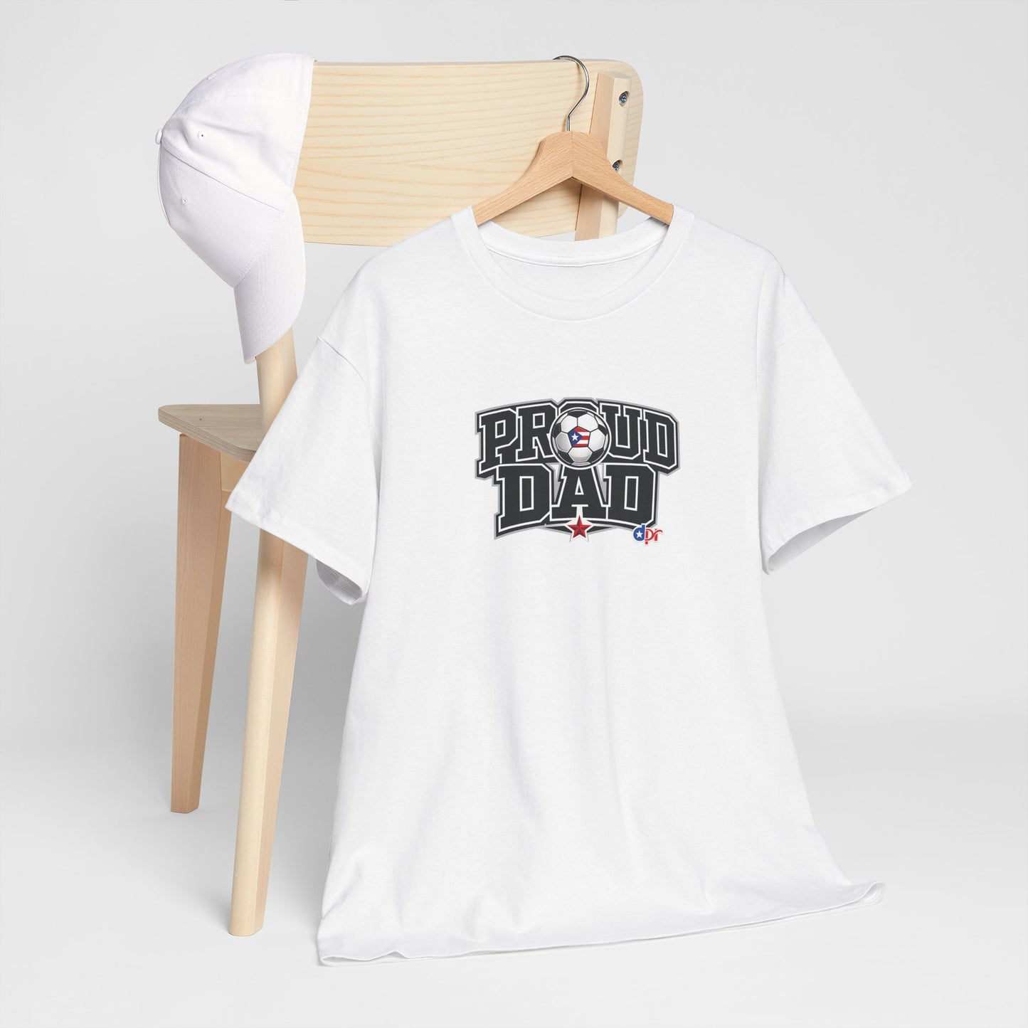 Proud Dad Soccer Boricua Unisex Heavy Cotton Tee