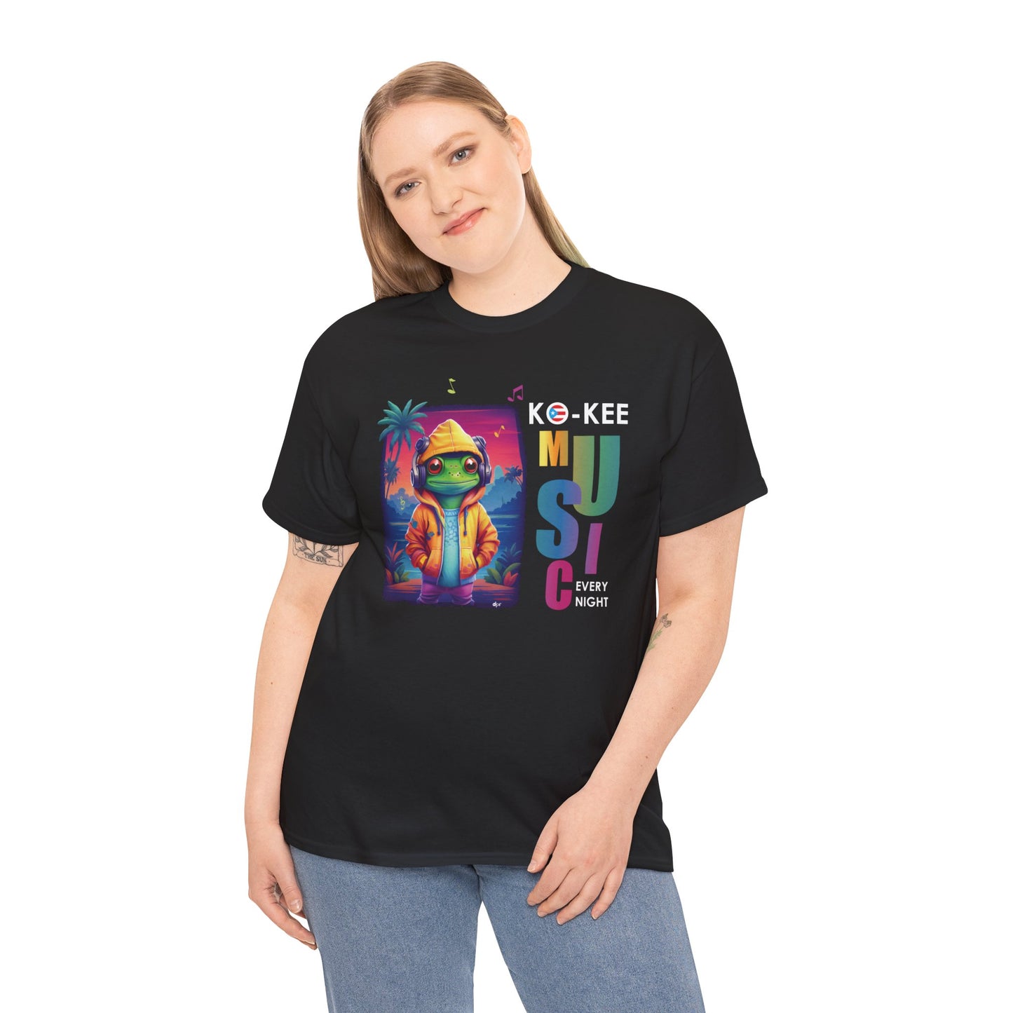 Coqui I Play Music Every Night  Unisex Heavy Cotton Tee