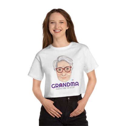 Abuela Boricua Always Here Never Left Women's Flowy Cropped Tee