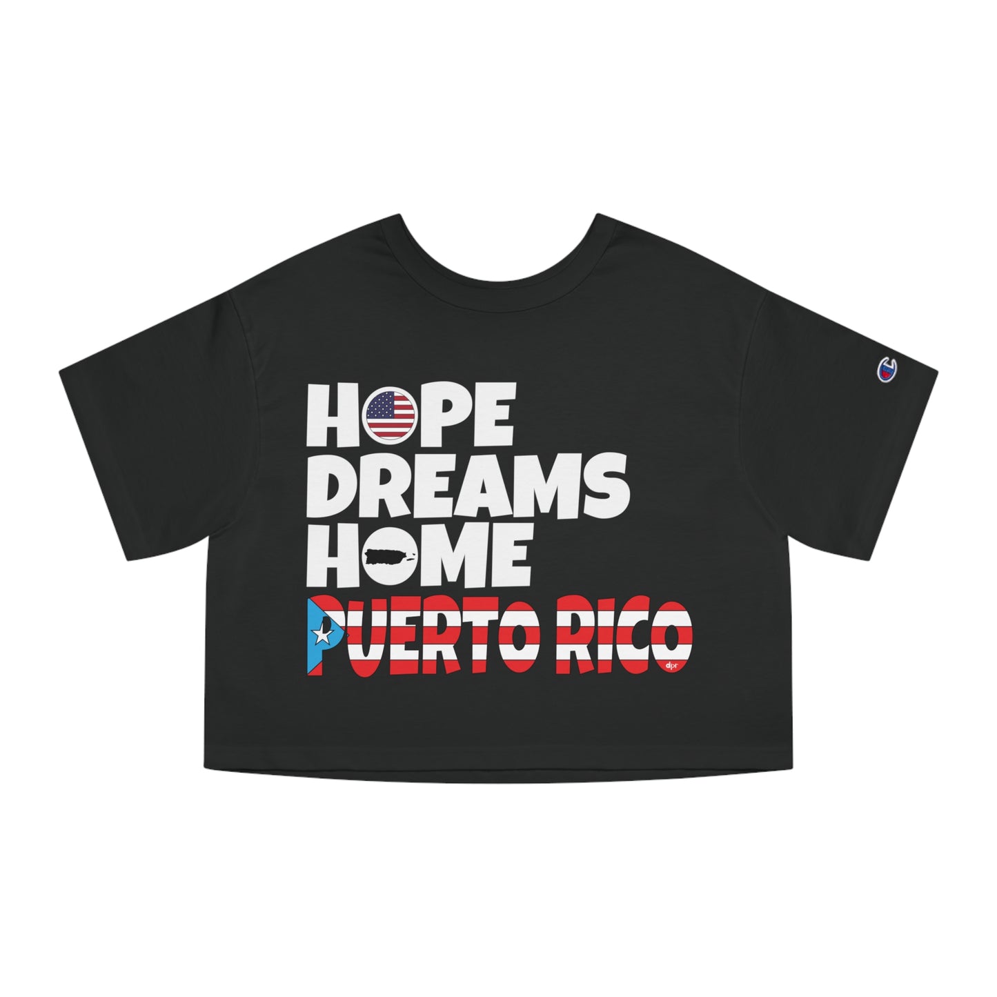 HOPE DREAMS HOME BANDERA Puerto Rico Flowy Cropped Tee