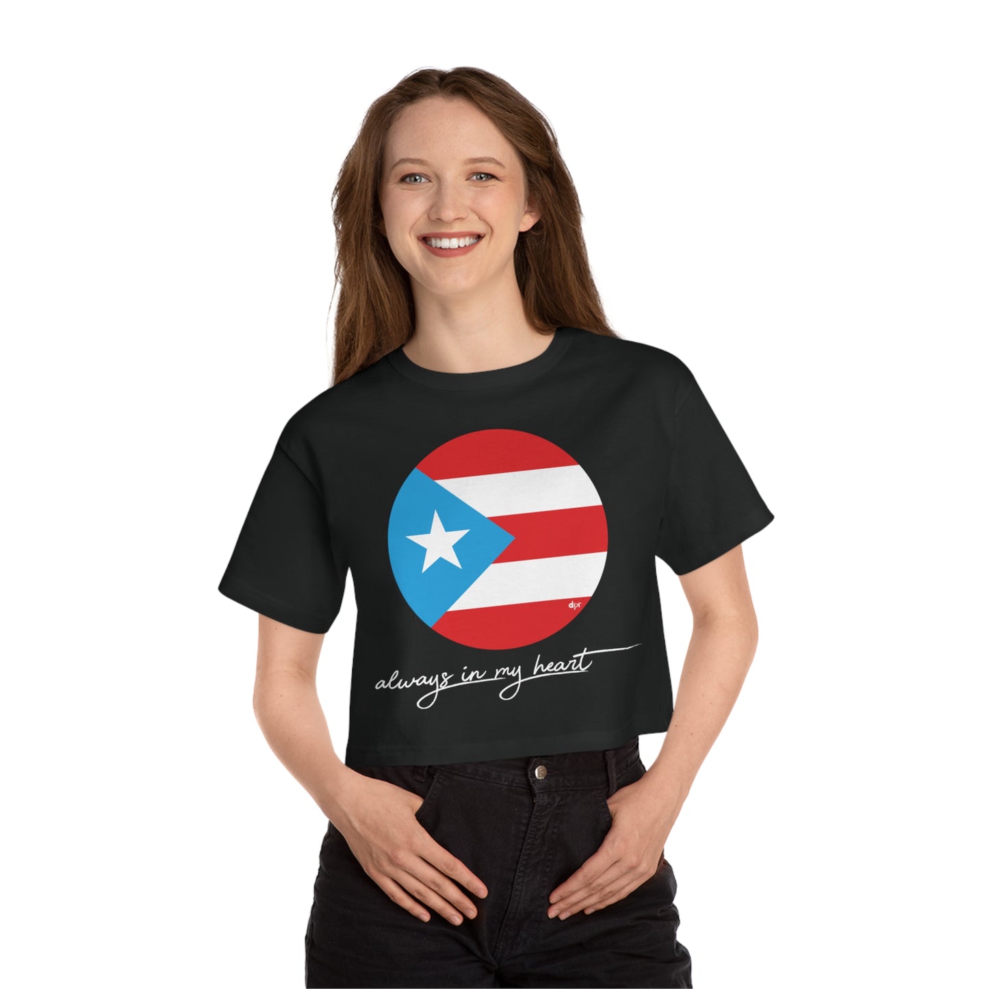 Puerto Rico Always in my Heart Women's Flowy Cropped Tee