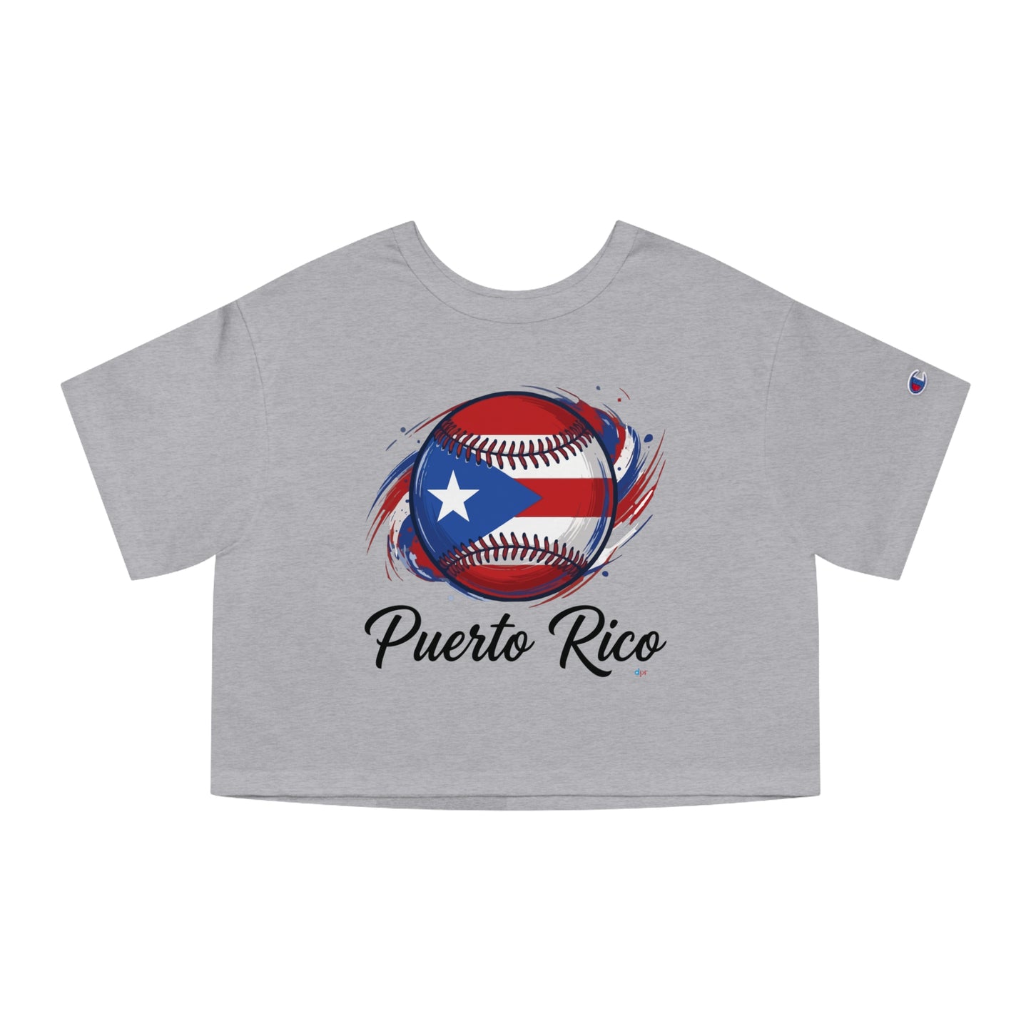 Puerto Rico Baseball Women's Flowy Cropped Tee | Puerto Rican Baseball Shirt