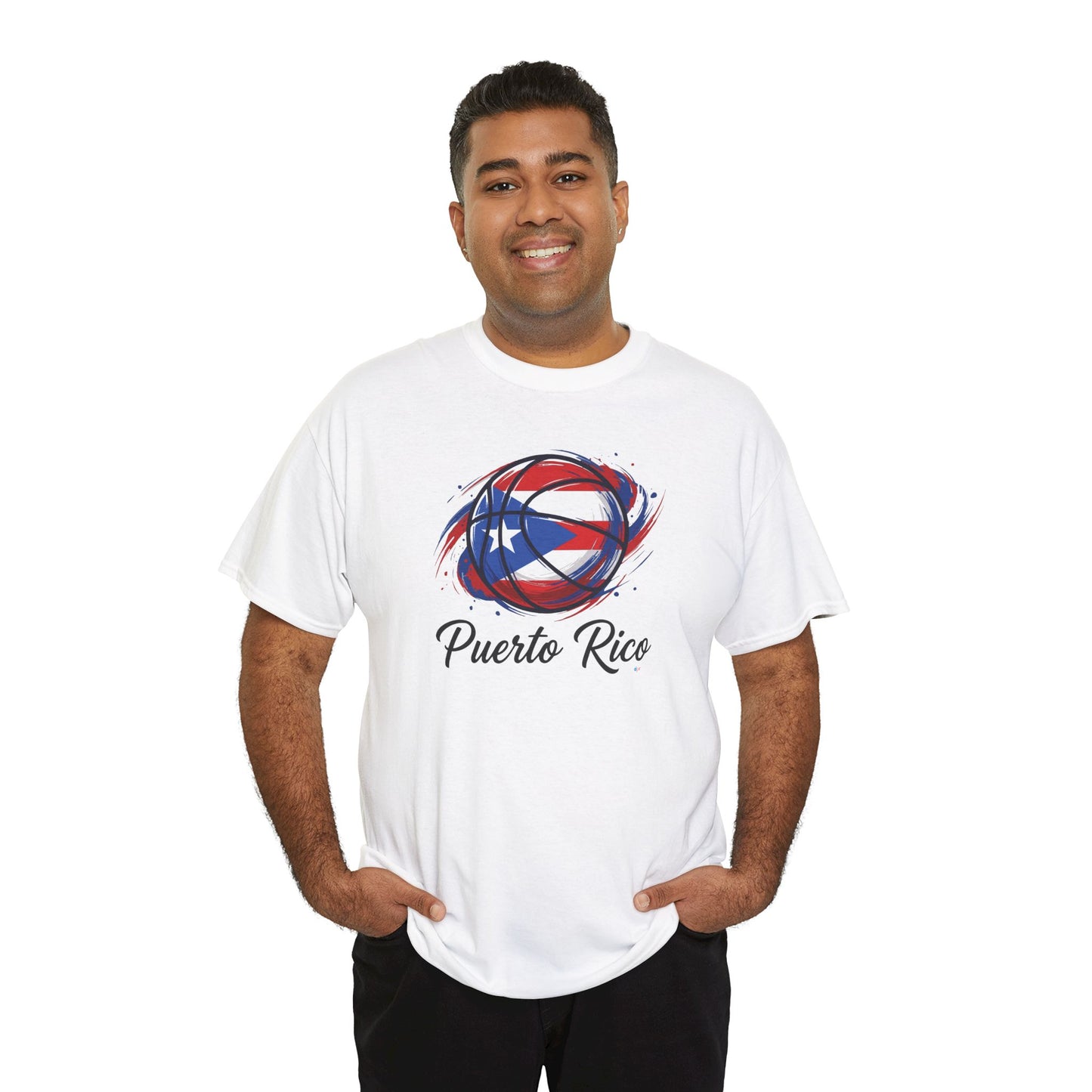 Puerto Rico Basketball Flag 2 | Unisex Heavy Cotton T-Shirt