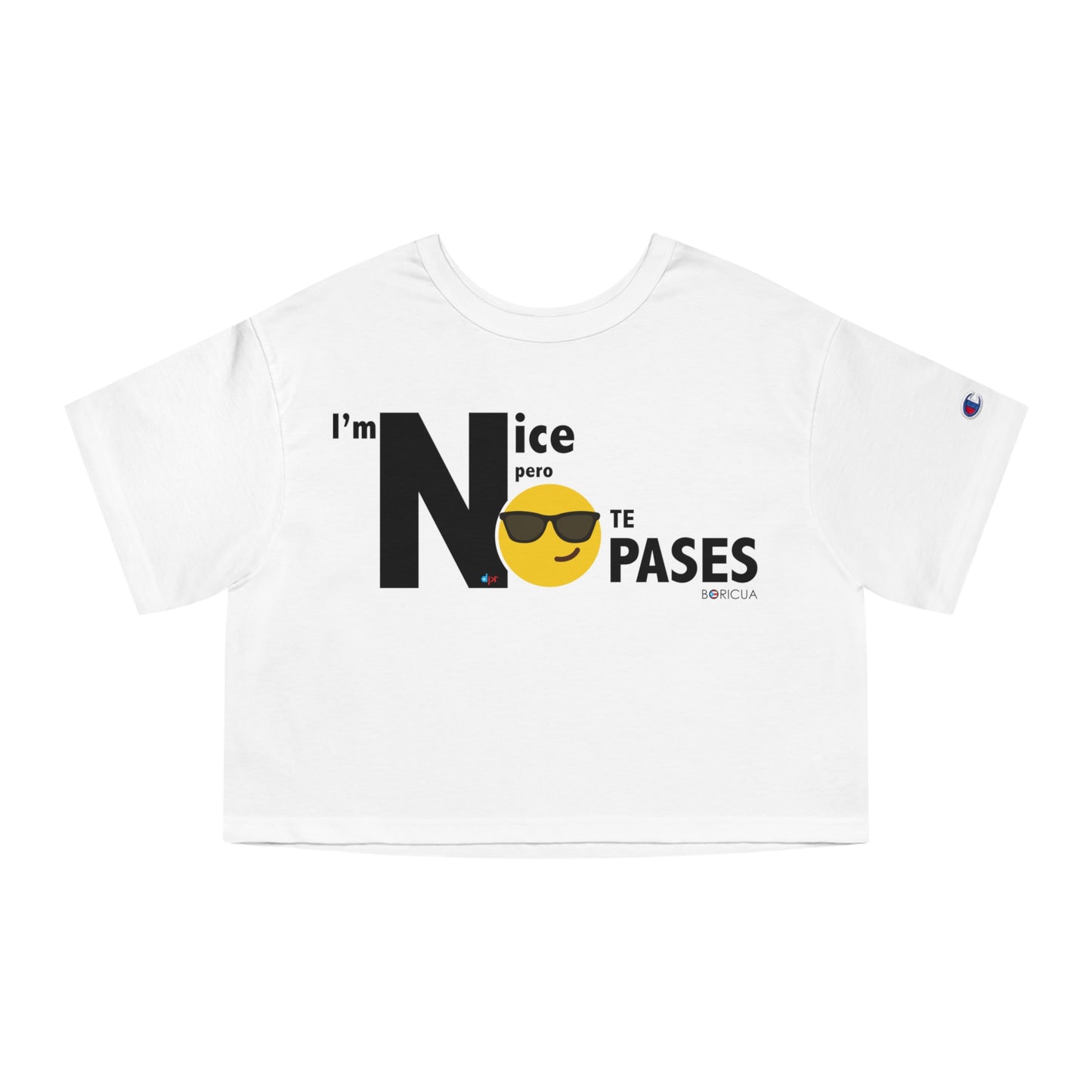 I'm Nice Boricua Flowy Cropped Tee