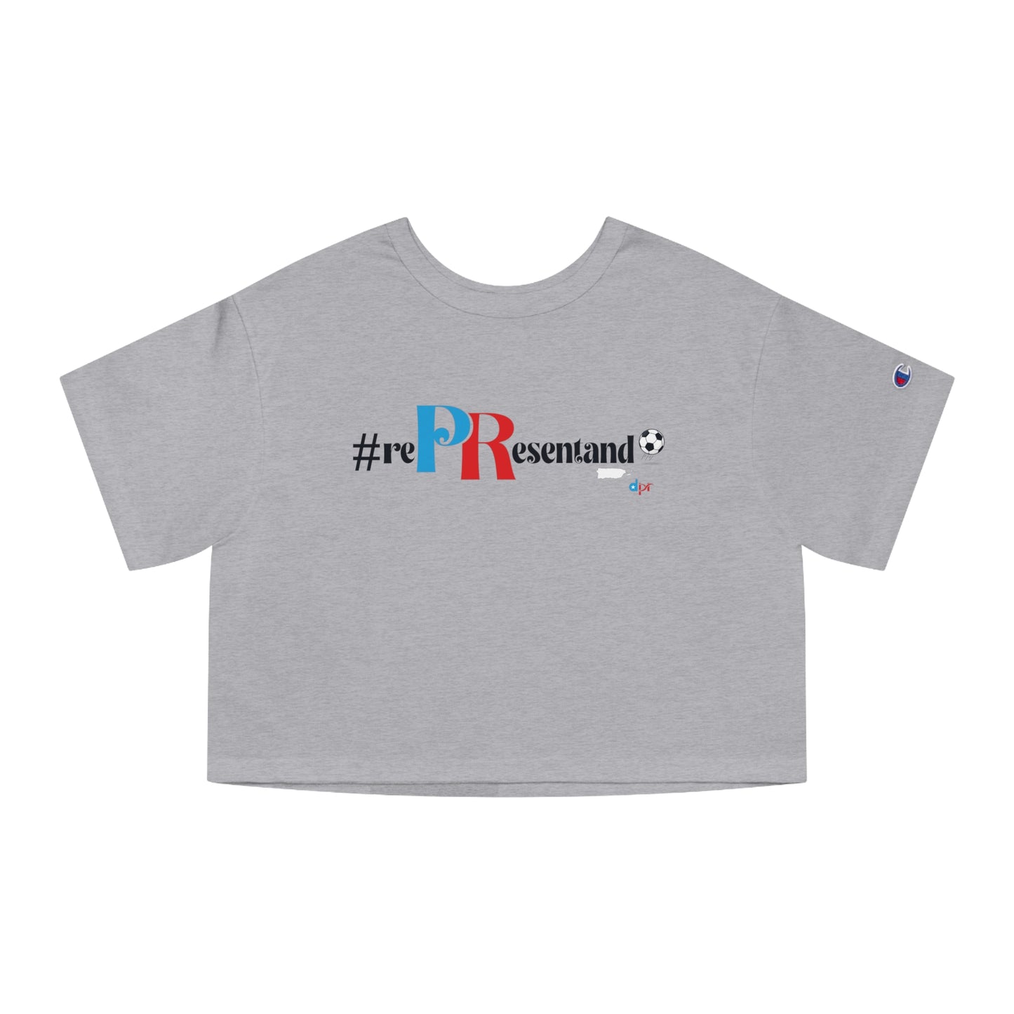 Puerto Rico Soccer ball Cropped Tee | RePResentando™ Women's Flowy Crop Top | Boricua Soccer ball Shirt
