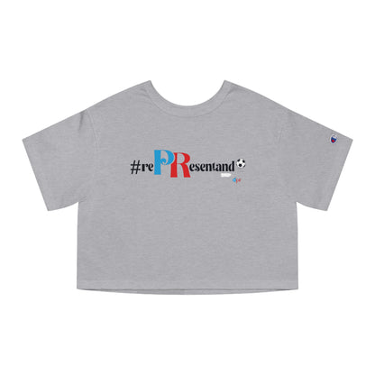 Puerto Rico Soccer ball Cropped Tee | RePResentando™ Women's Flowy Crop Top | Boricua Soccer ball Shirt