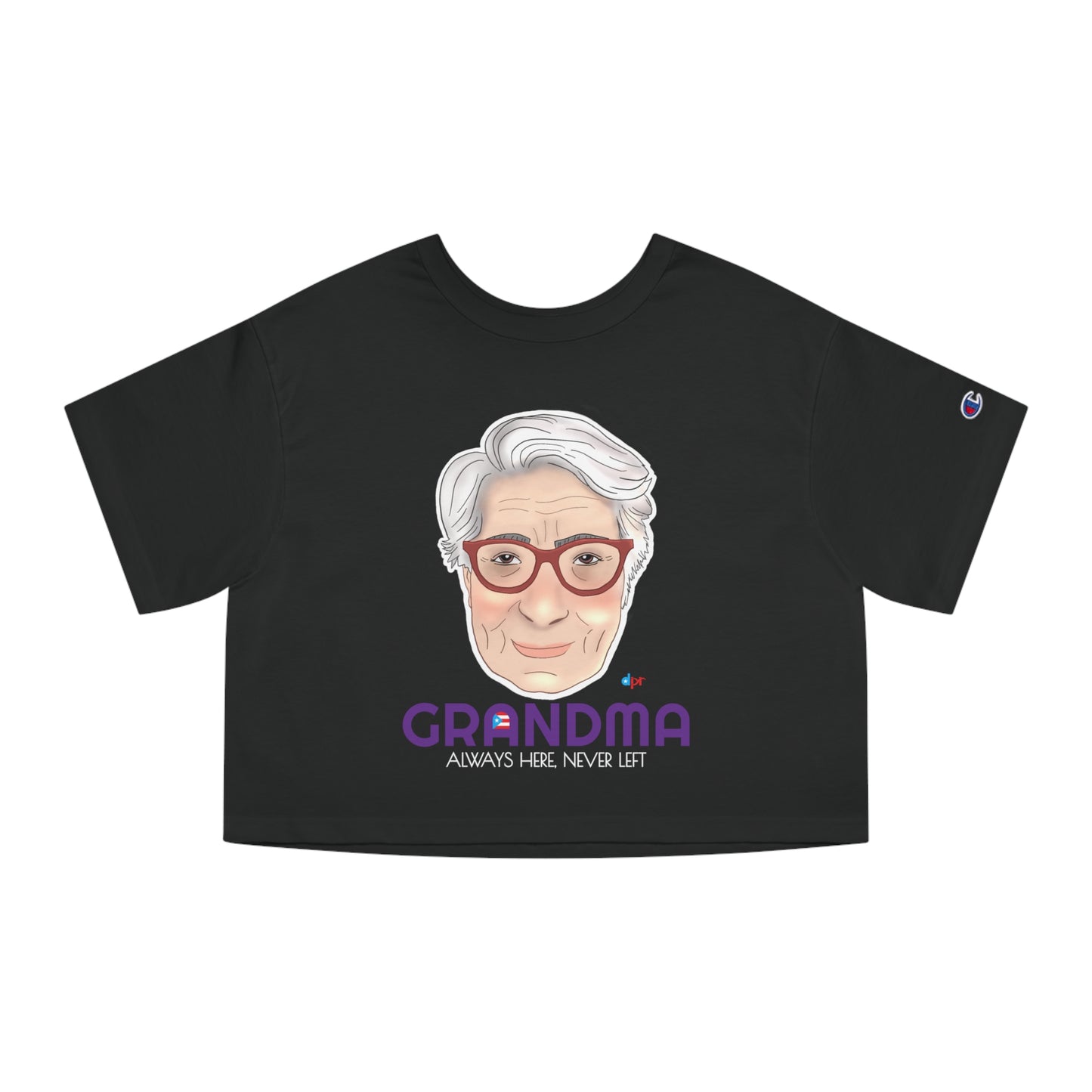 Abuela Boricua Always Here Never Left Women's Flowy Cropped Tee