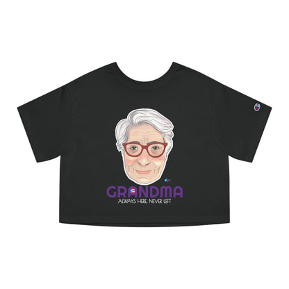 Abuela Boricua Always Here Never Left Women's Flowy Cropped Tee