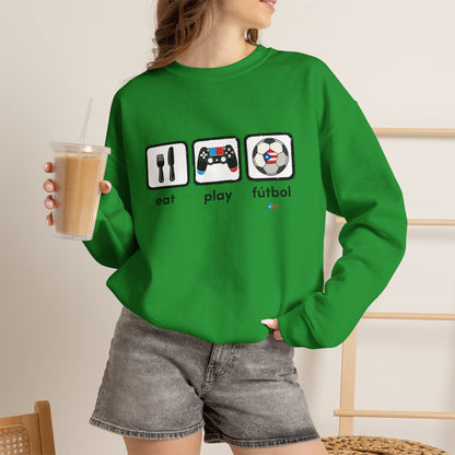 Eat Play Soccer Puerto Rican Flag Heavy Blend™ Crewneck Sweatshirt