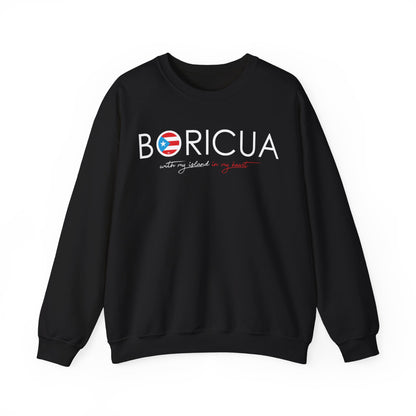 With my island in my Heart Unisex Heavy Blend™ Crewneck Sweaters