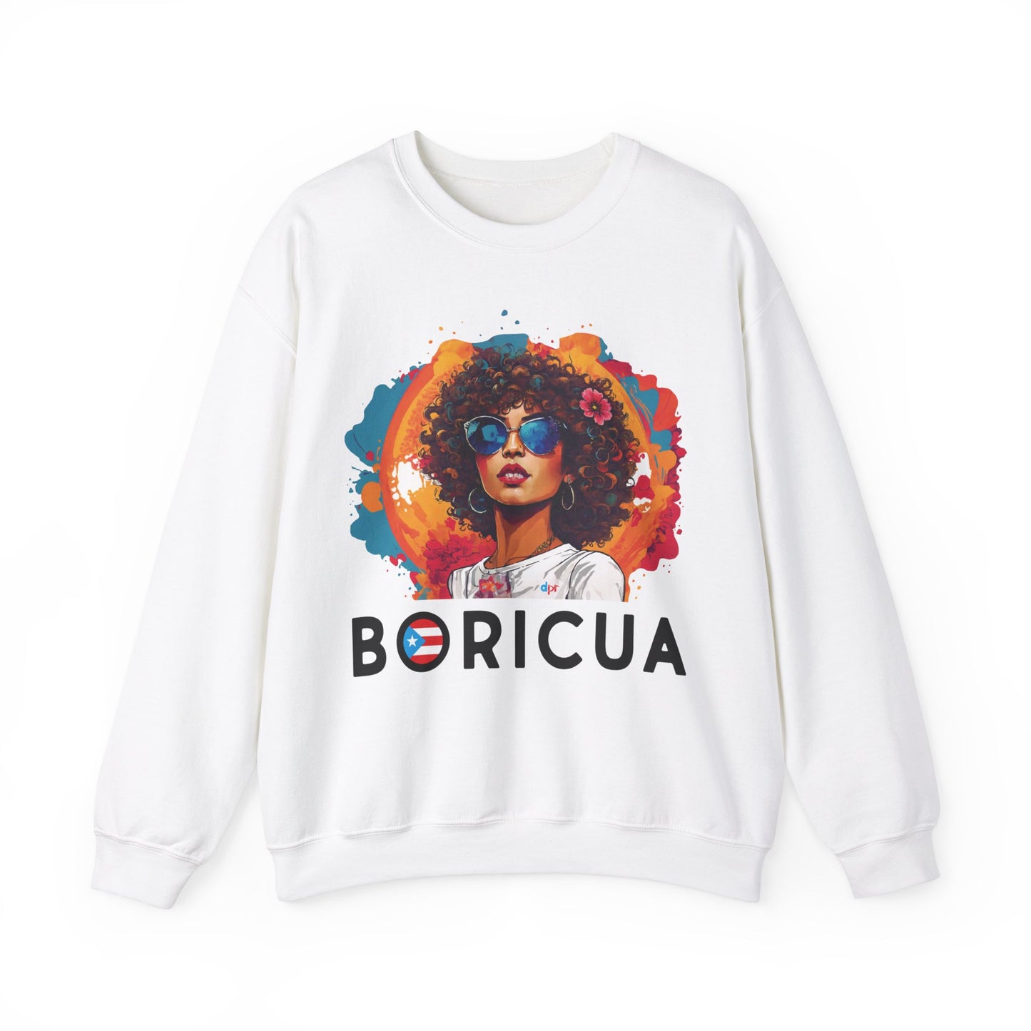 Boricua Girl Black Unisex Heavy Blend™ Crewneck Sweaters