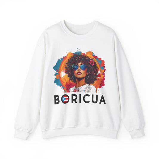 Boricua Girl Black Unisex Heavy Blend™ Crewneck Sweaters