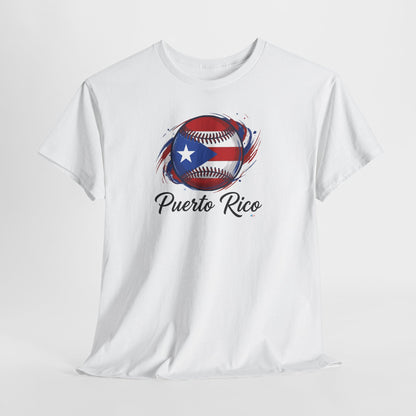 Puerto Rico Baseball Flag | Unisex Heavy Cotton T-Shirt