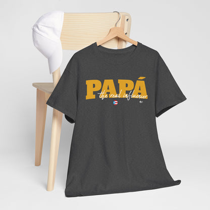 Papá The Real Influencer Yellow Heavy Cotton Tee