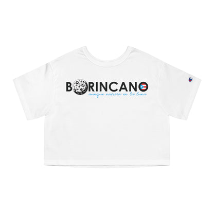 BORINCANO aunque naciera en la luna Flowy Cropped Tee