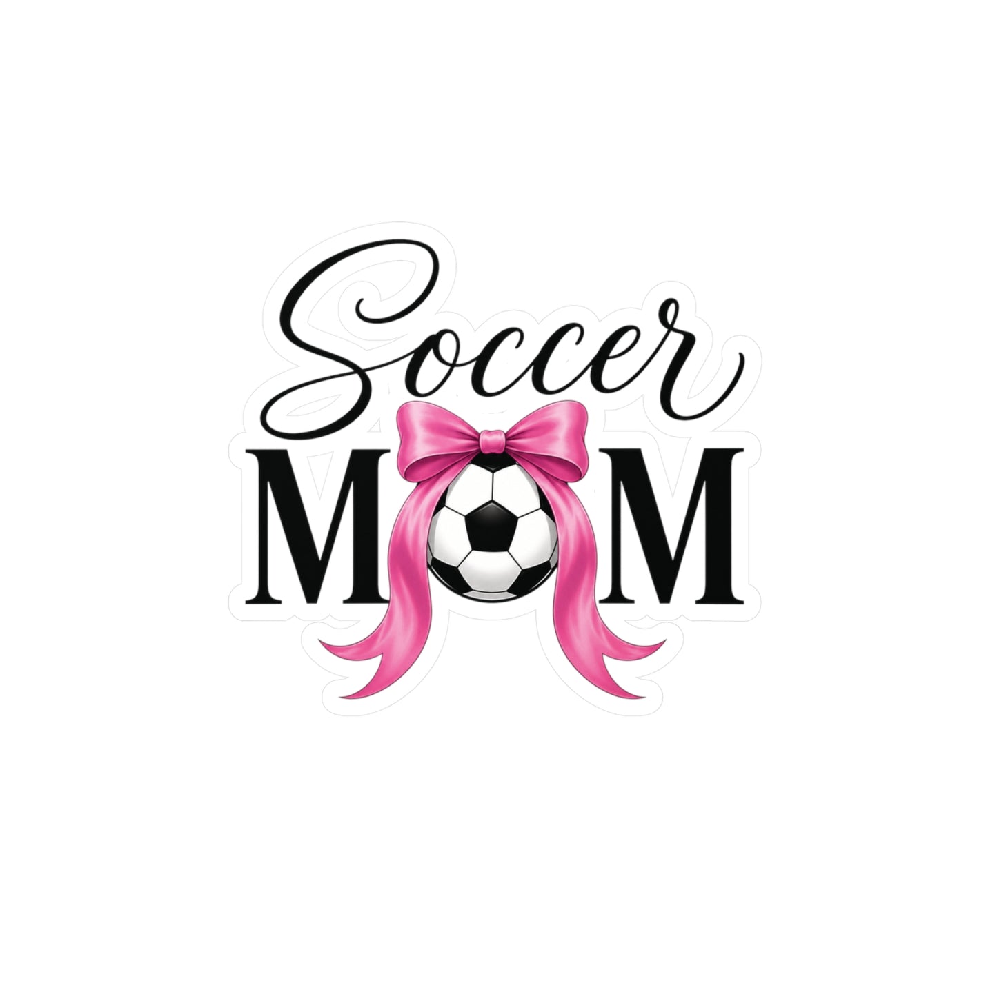 Soccer Mom Boricua Pink Bow Waterproof Kiss-Cut Vinyl Decals