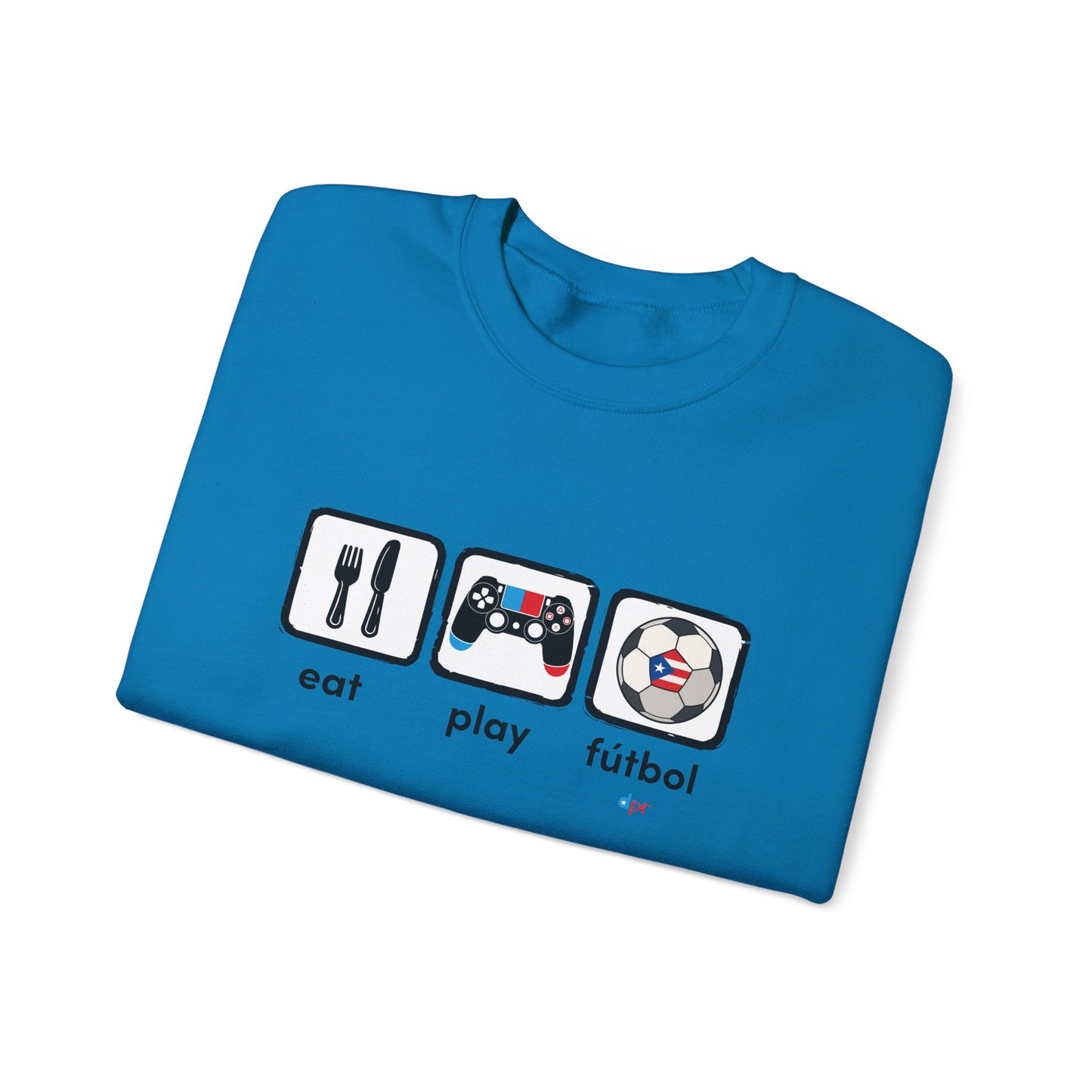 Eat Play Soccer Puerto Rican Flag Heavy Blend™ Crewneck Sweatshirt